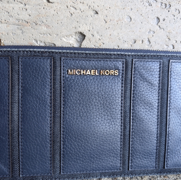 Michael Kors Denim & Leather Wristlet - Picture 6 of 14